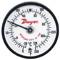 Dwyer Surface Mount Thermometer, Series ST